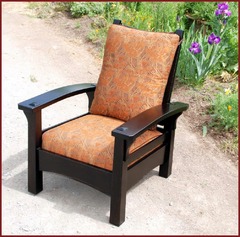 Same form shown with quality Arts & Crafts style fabric.  Available in various fabrics or fine leathers. 
